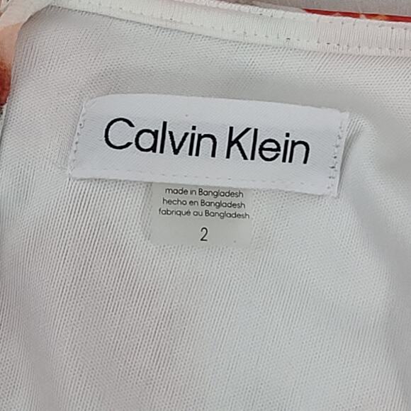 Calvin Klein floral Flutter sleeve Maxi dress white floral Sz 2 Feminine modest - Picture 12 of 12